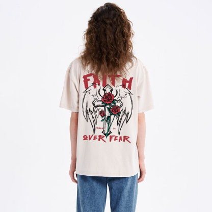 Faith Over Fear Christian Washed T-Shirt