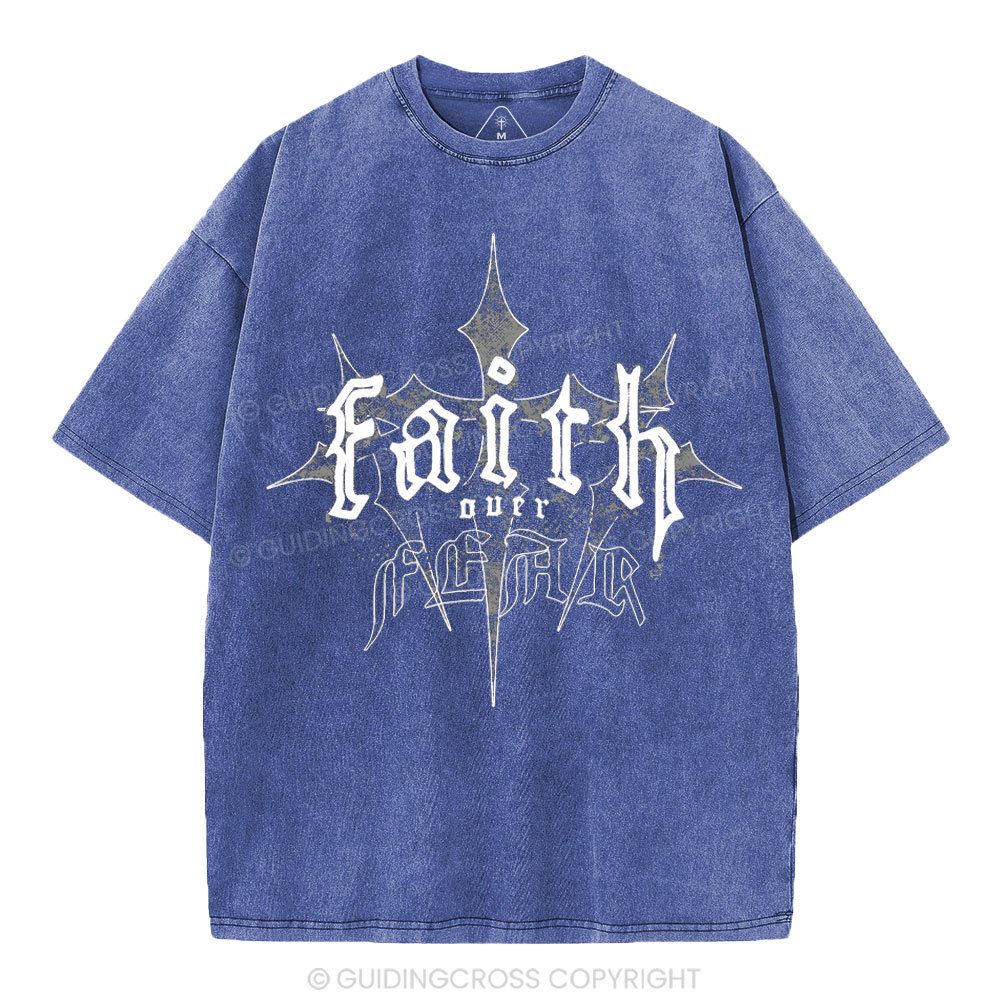 Faith Over Fear Christian Washed T-Shirt