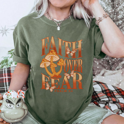 Faith Over Fear Christian Washed T-Shirt