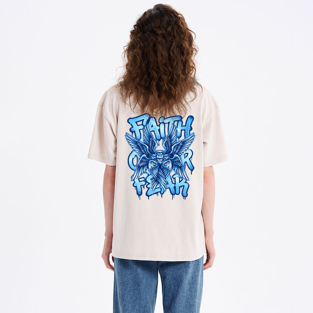 Faith Over Fear Christian Washed T-Shirt