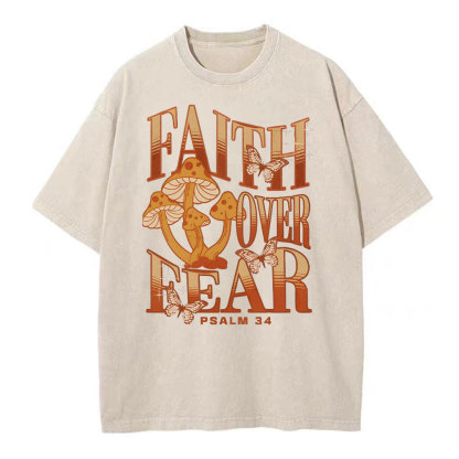 Faith Over Fear Christian Washed T-Shirt