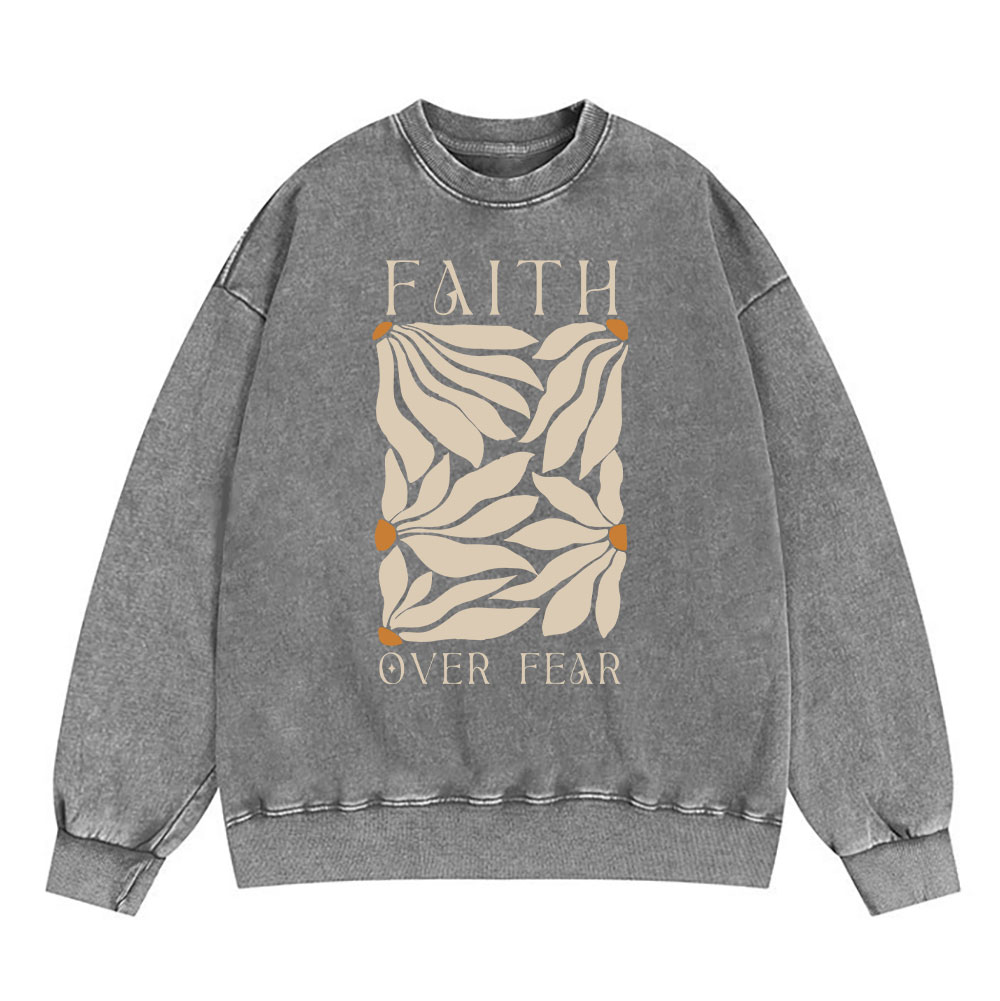 Faith Over Fear Christian Washed T-Shirt
