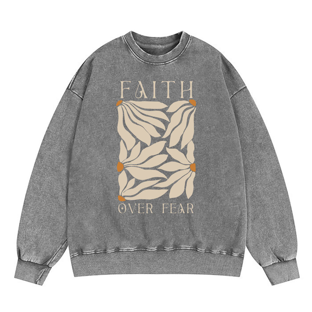 Faith Over Fear Christian Washed T-Shirt