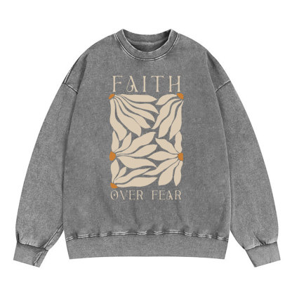 Faith Over Fear Christian Washed T-Shirt