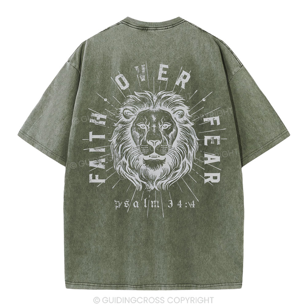 Faith Over Fear Christian Washed T-Shirt