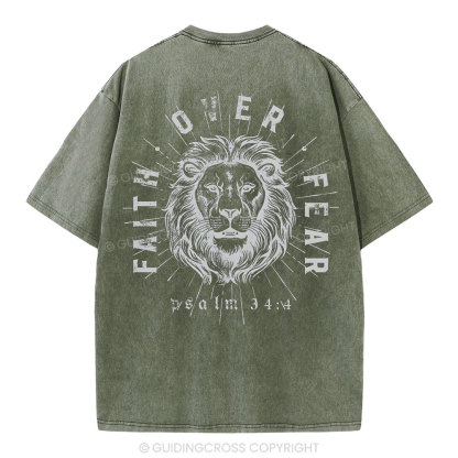 Faith Over Fear Christian Washed T-Shirt