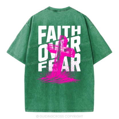 Faith Over Fear Christian Washed T-Shirt