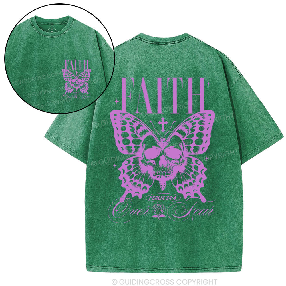 Faith Over Fear Christian Washed T-Shirt