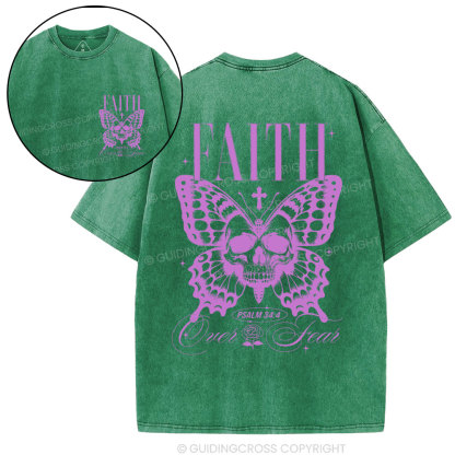 Faith Over Fear Christian Washed T-Shirt