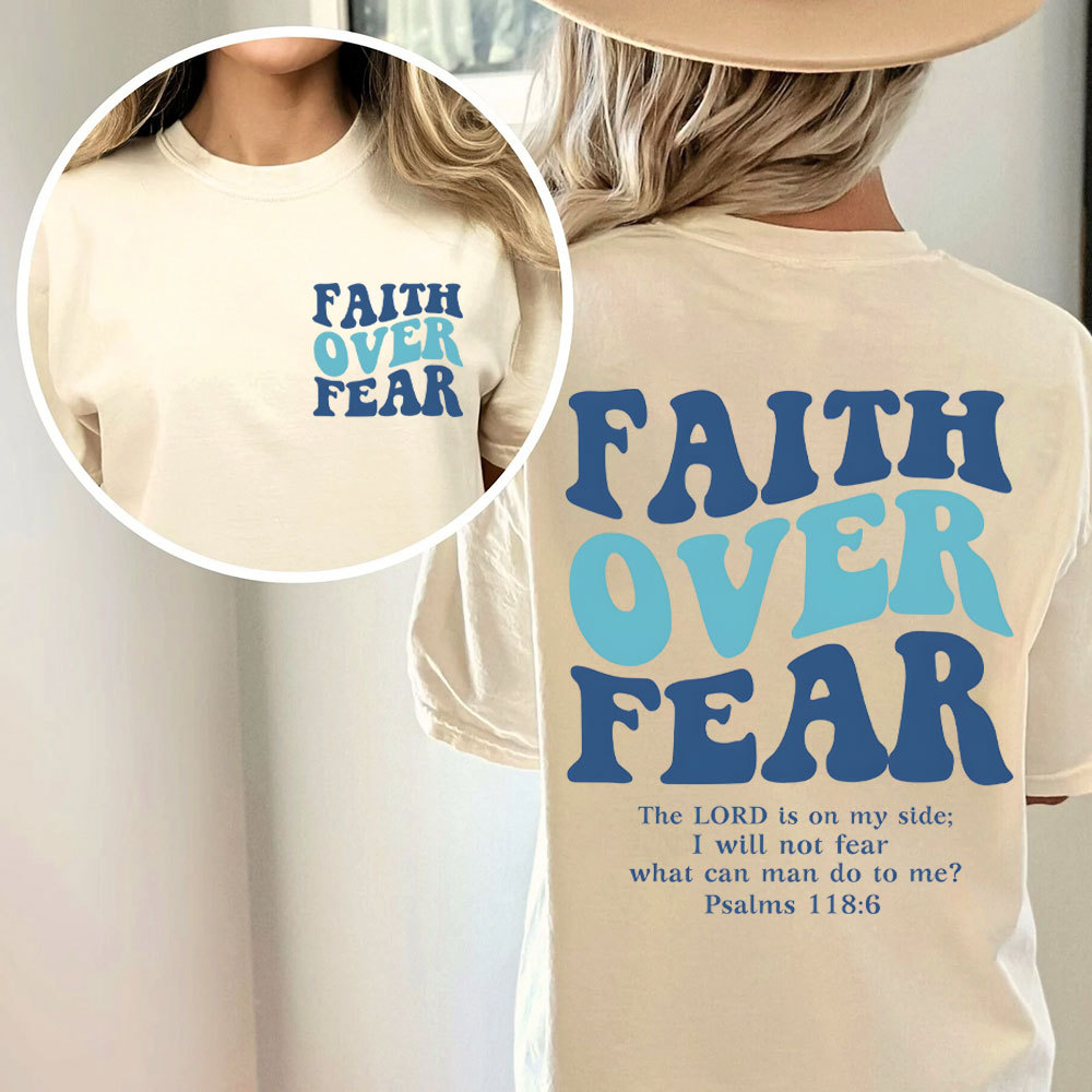 Faith Over Fear Christian Washed T-Shirt