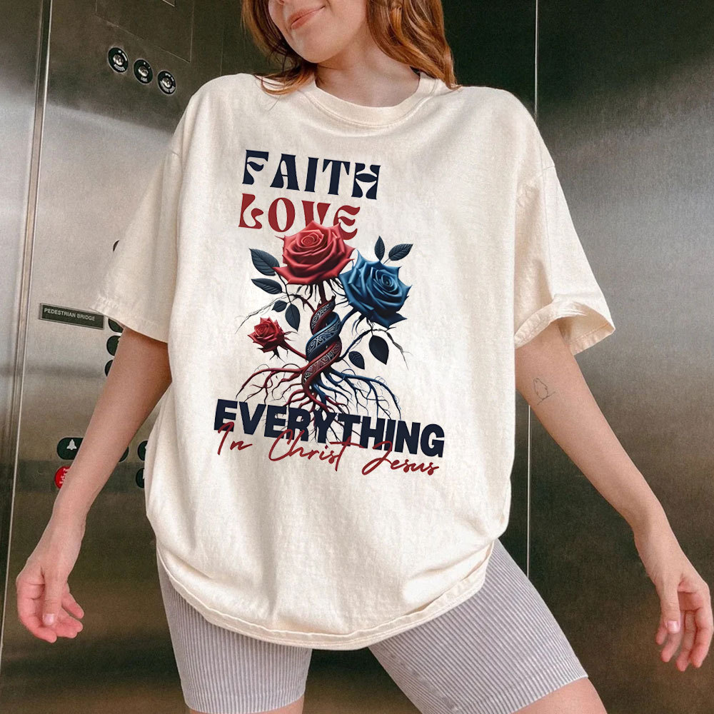 Faith Over Fear Christian Washed T-Shirt