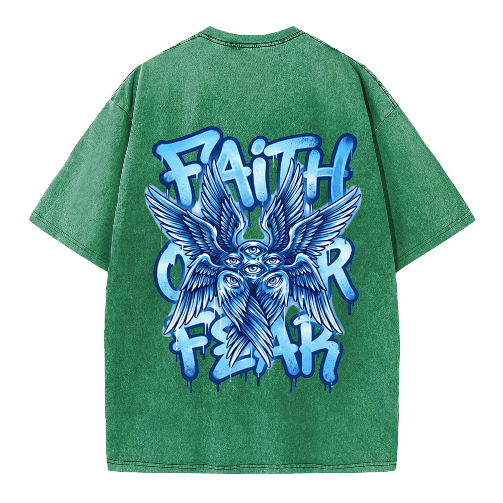 Faith Over Fear Christian Washed T-Shirt