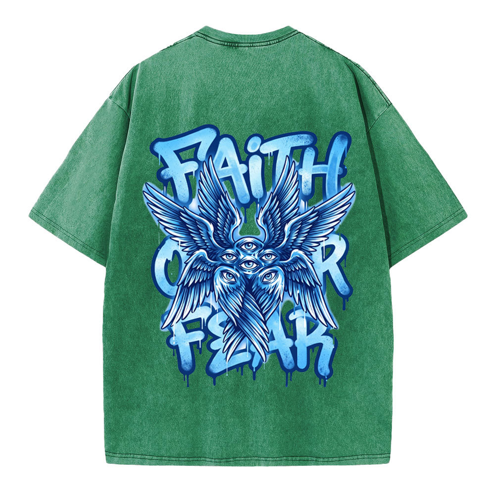 Faith Over Fear Christian Washed T-Shirt