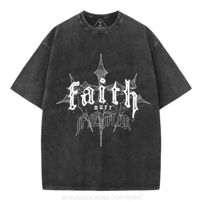 Faith Over Fear Christian Washed T-Shirt