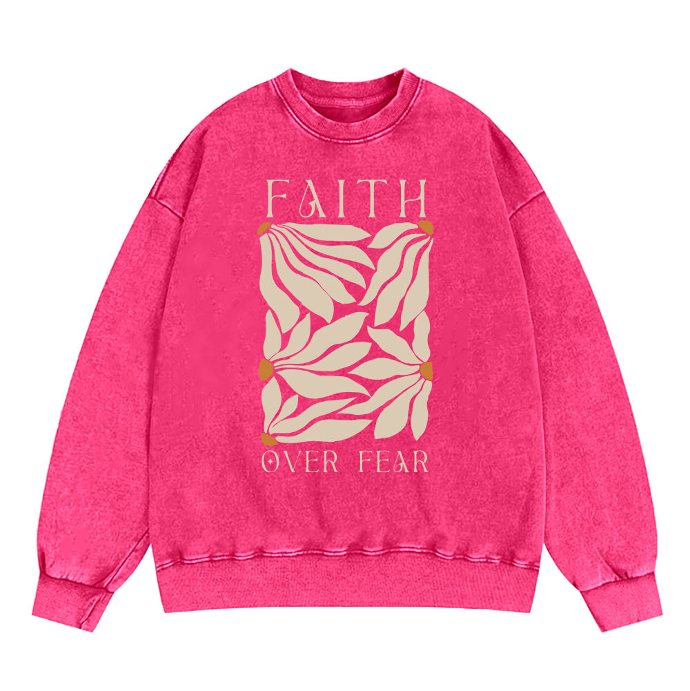 Faith Over Fear Christian Washed T-Shirt