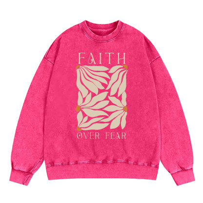 Faith Over Fear Christian Washed T-Shirt
