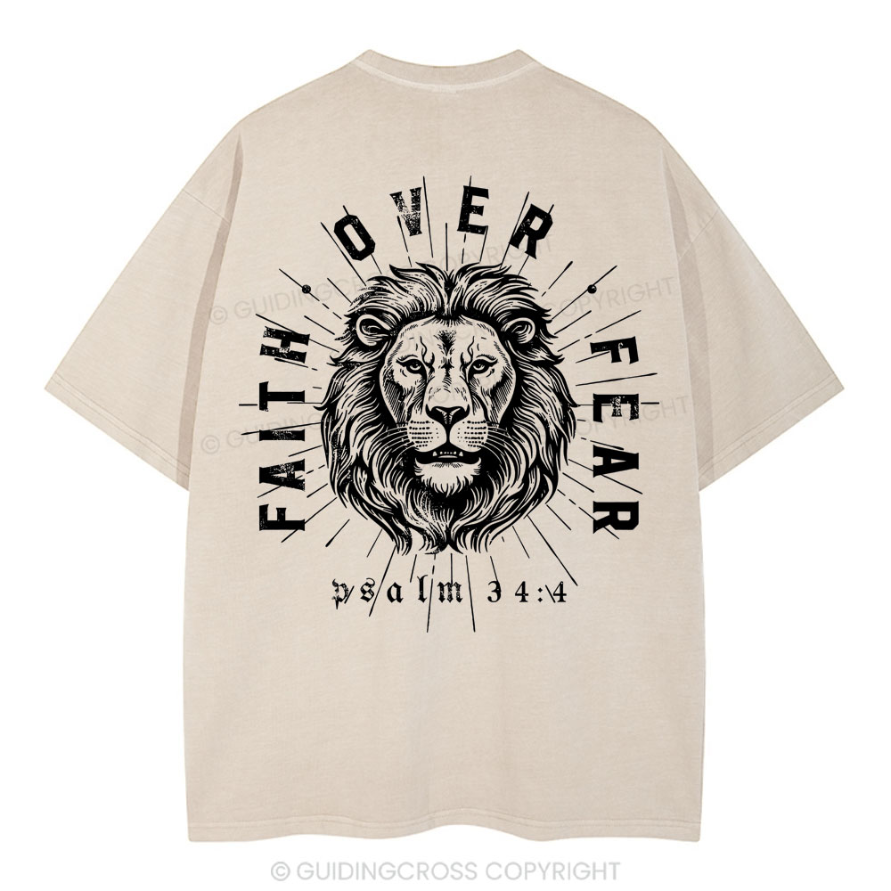 Faith Over Fear Christian Washed T-Shirt