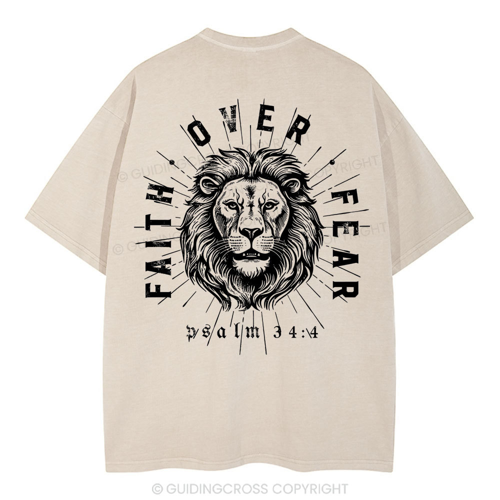 Faith Over Fear Christian Washed T-Shirt
