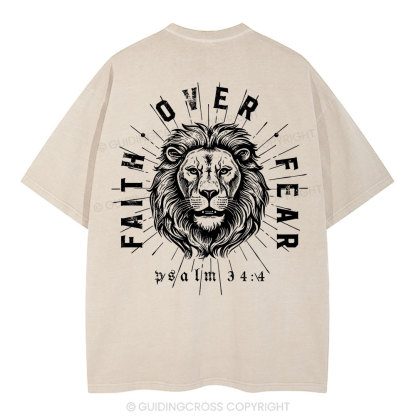 Faith Over Fear Christian Washed T-Shirt