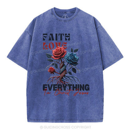 Faith Over Fear Christian Washed T-Shirt