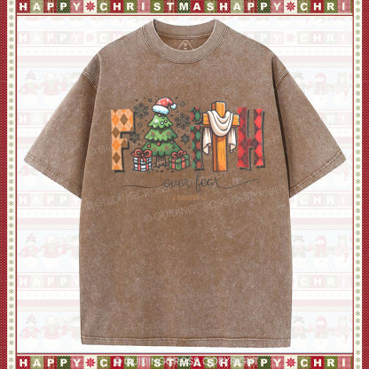 Faith Over Fear Christian Washed T-Shirt