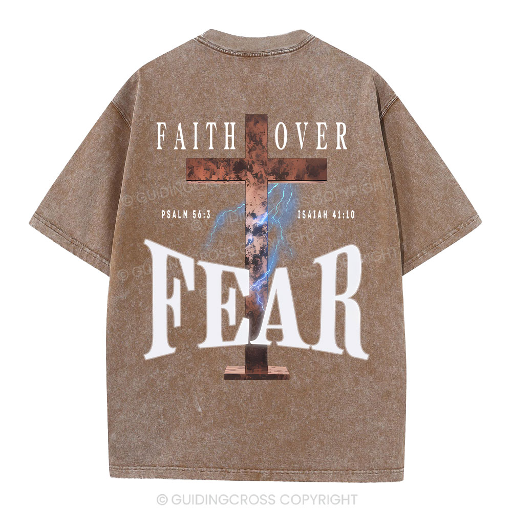 Faith Over Fear Christian Washed T-Shirt