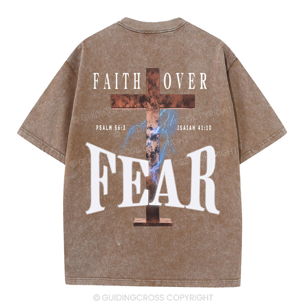 Faith Over Fear Christian Washed T-Shirt