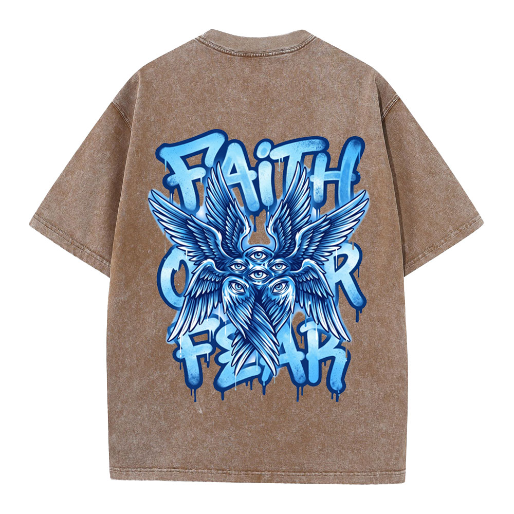 Faith Over Fear Christian Washed T-Shirt