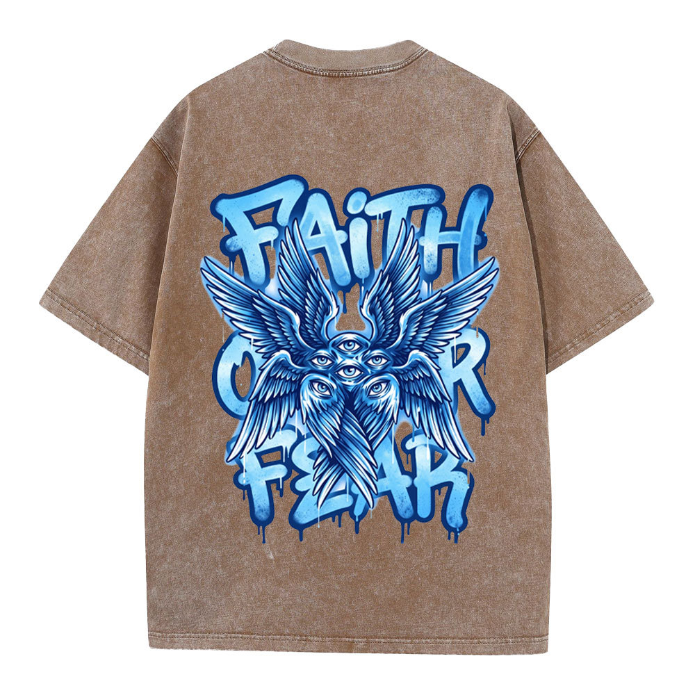 Faith Over Fear Christian Washed T-Shirt