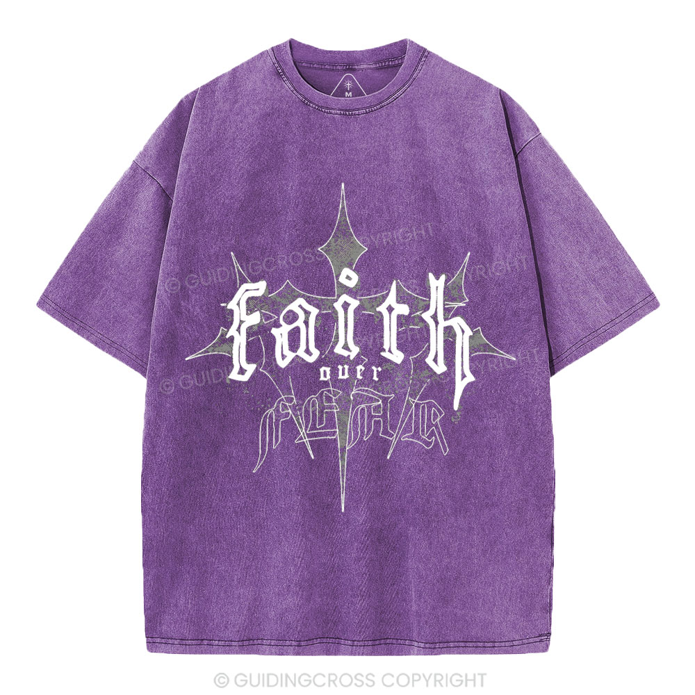 Faith Over Fear Christian Washed T-Shirt