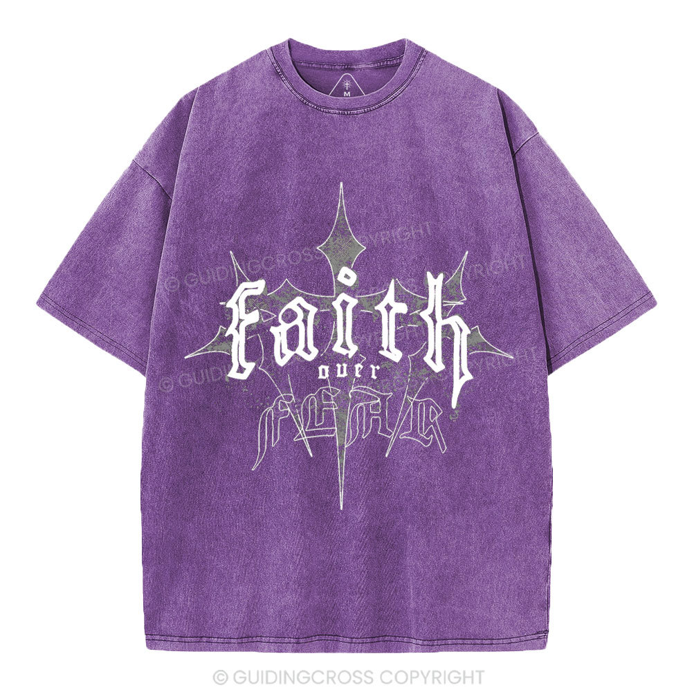 Faith Over Fear Christian Washed T-Shirt