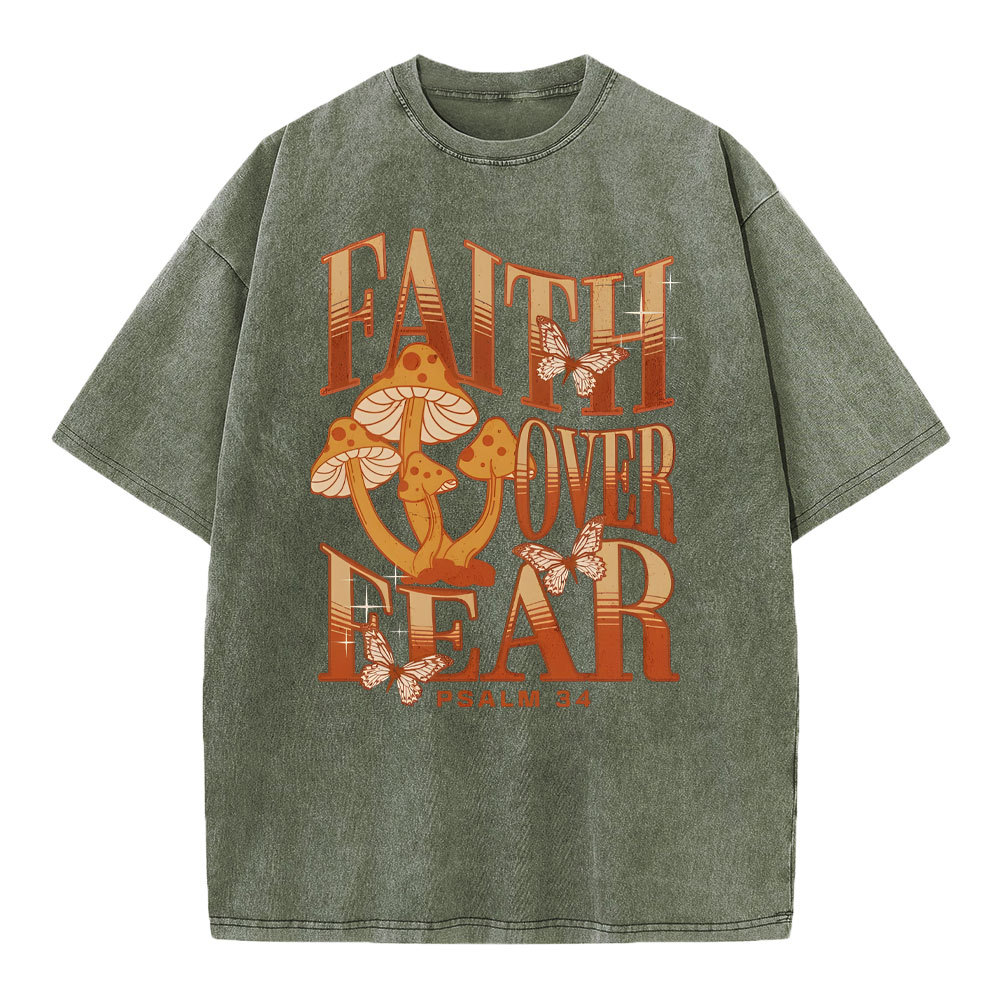 Faith Over Fear Christian Washed T-Shirt