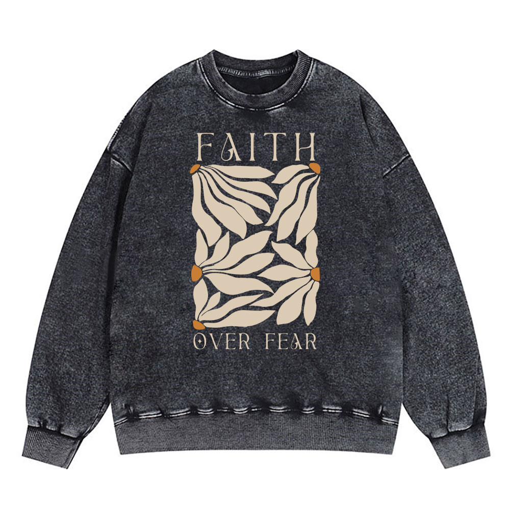 Faith Over Fear Christian Washed T-Shirt