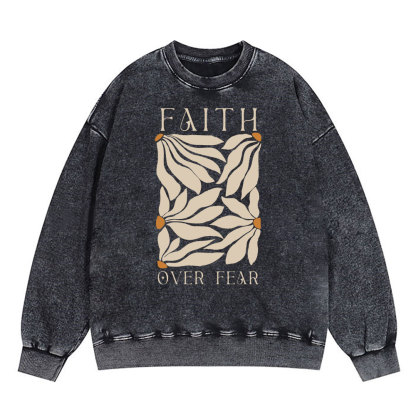 Faith Over Fear Christian Washed T-Shirt