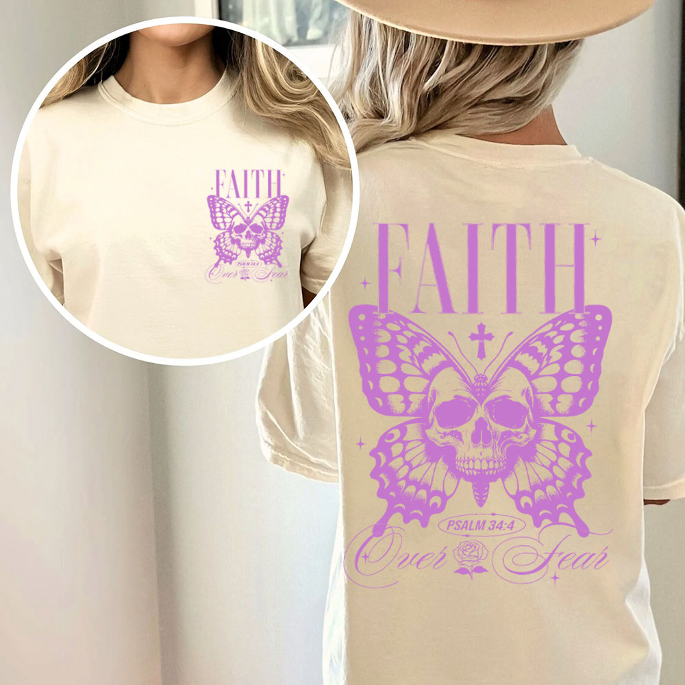 Faith Over Fear Christian Washed T-Shirt