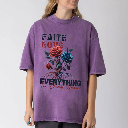 Faith Over Fear Christian Washed T-Shirt