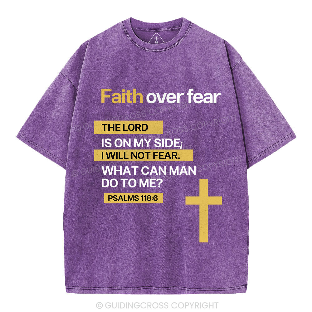 Faith Over Fear Christian Washed T-Shirt