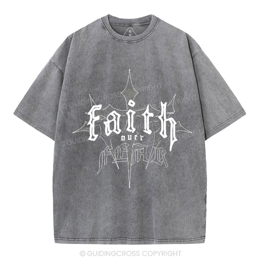 Faith Over Fear Christian Washed T-Shirt