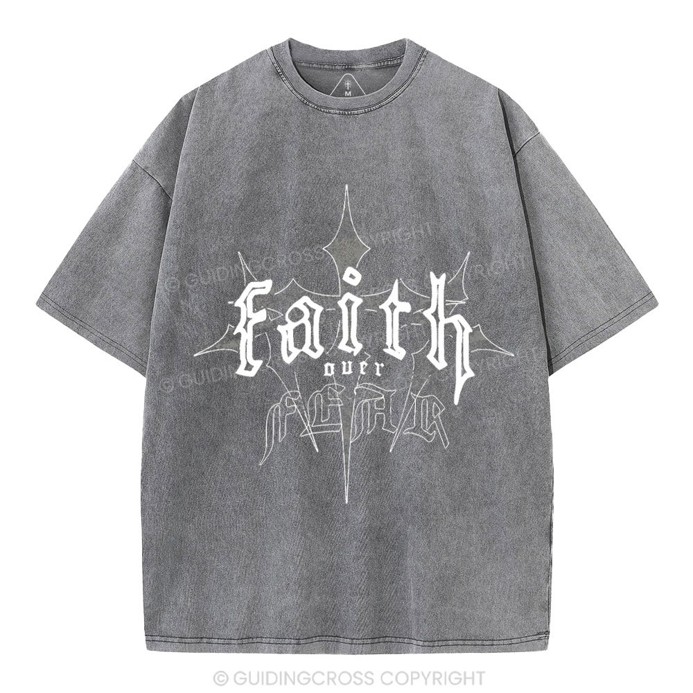Faith Over Fear Christian Washed T-Shirt