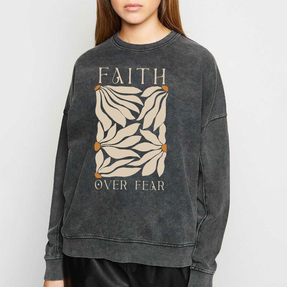 Faith Over Fear Christian Washed T-Shirt