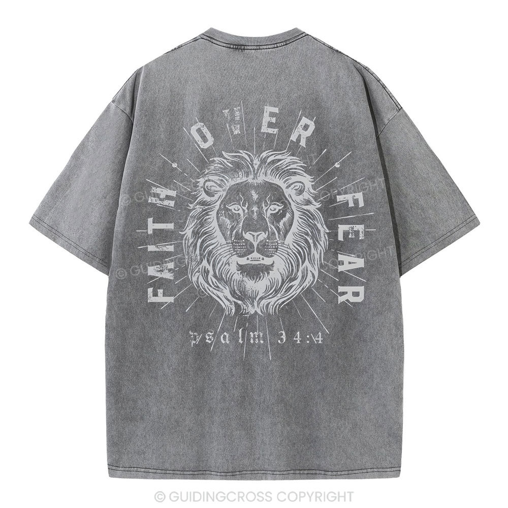 Faith Over Fear Christian Washed T-Shirt