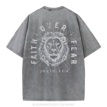 Faith Over Fear Christian Washed T-Shirt