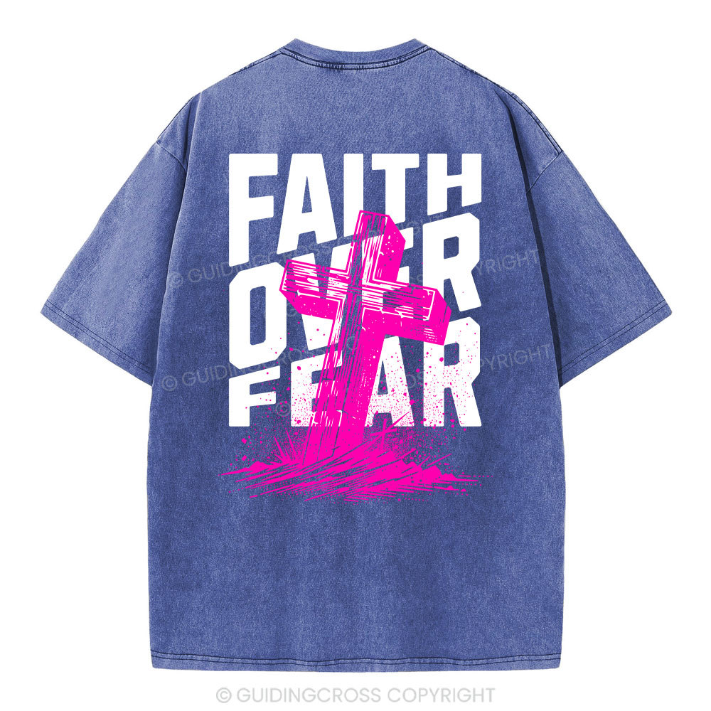 Faith Over Fear Christian Washed T-Shirt