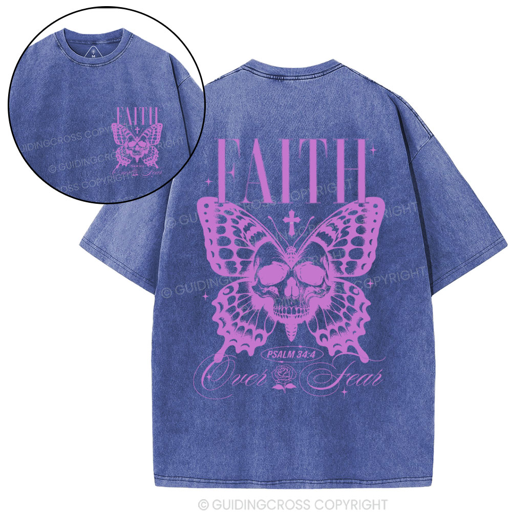 Faith Over Fear Christian Washed T-Shirt