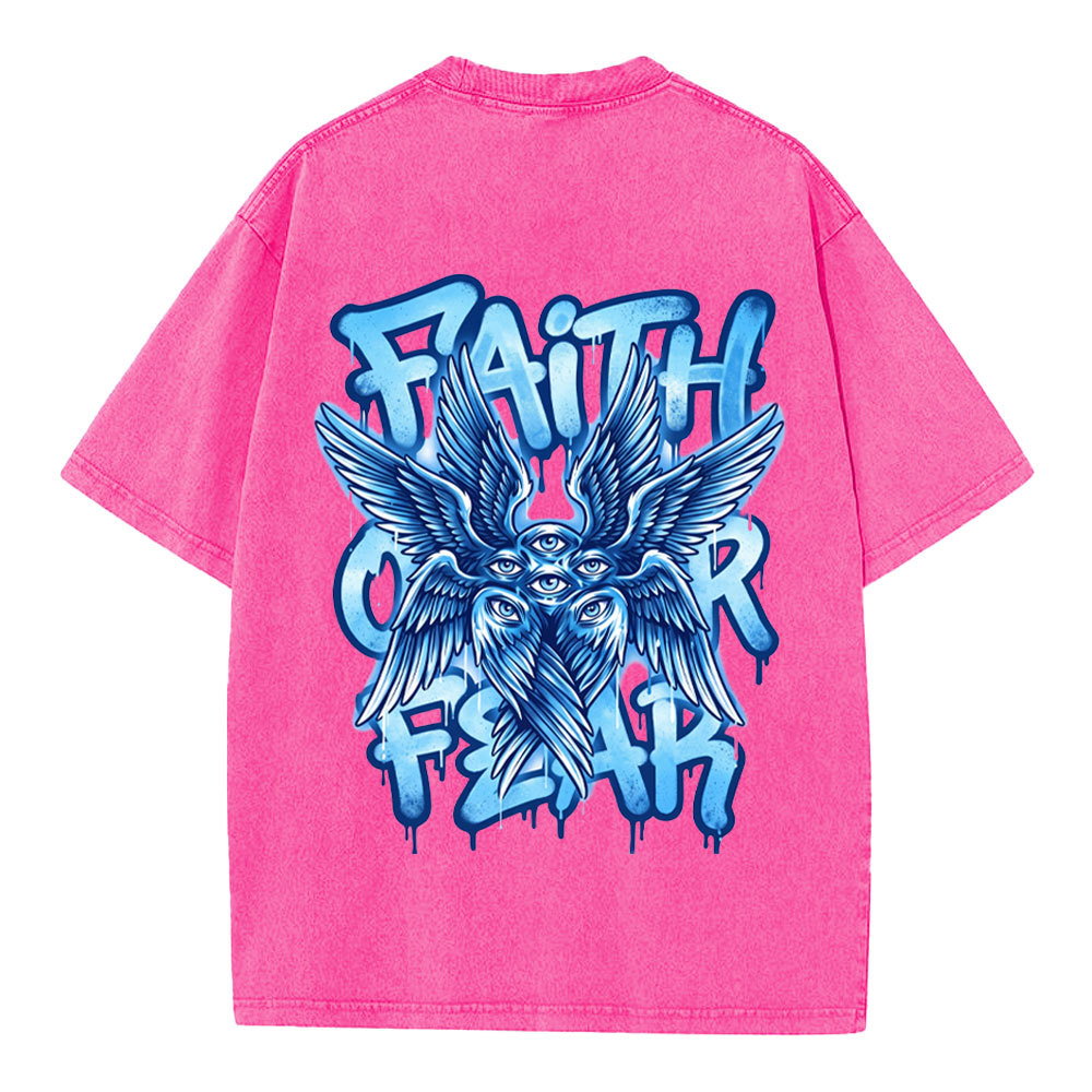 Faith Over Fear Christian Washed T-Shirt