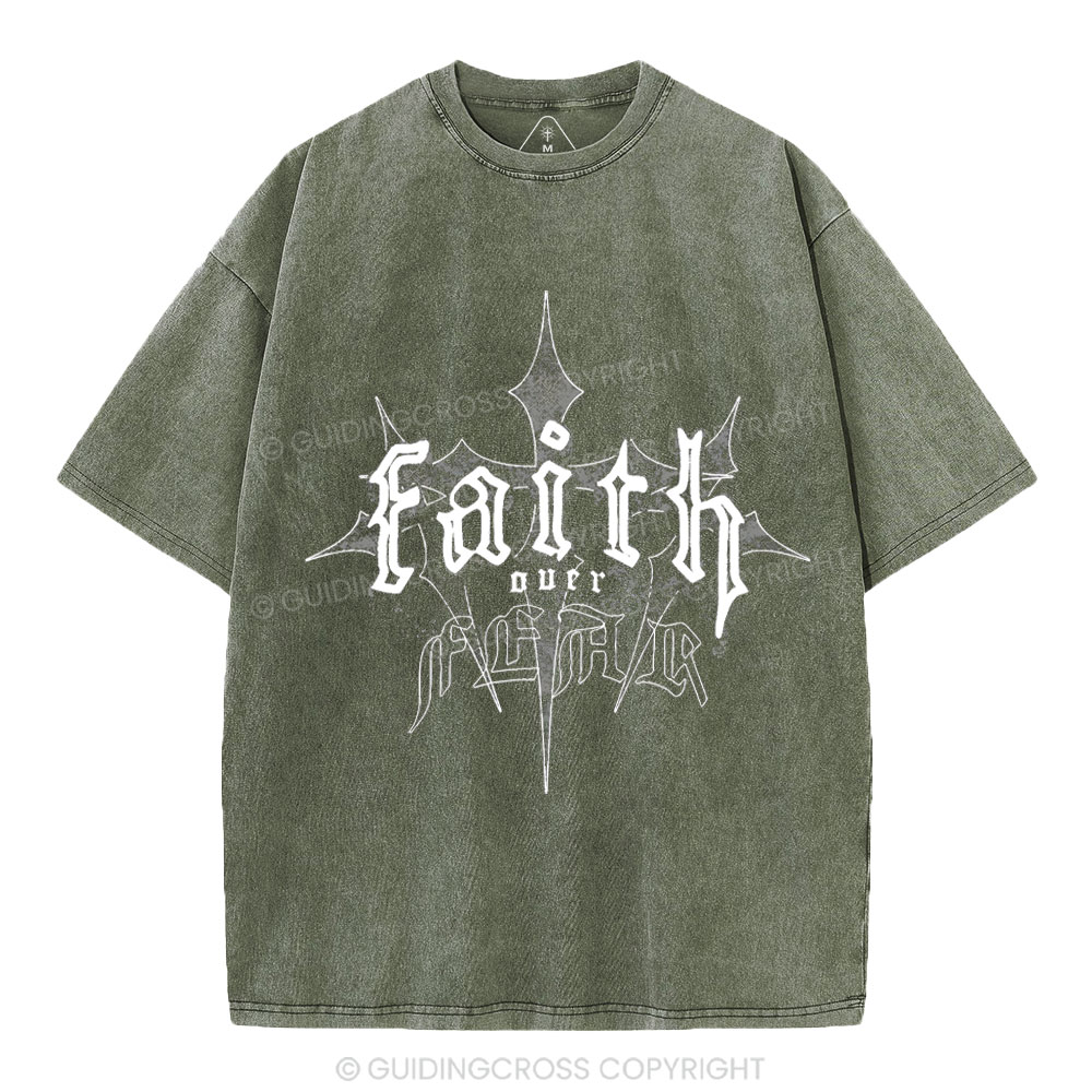 Faith Over Fear Christian Washed T-Shirt