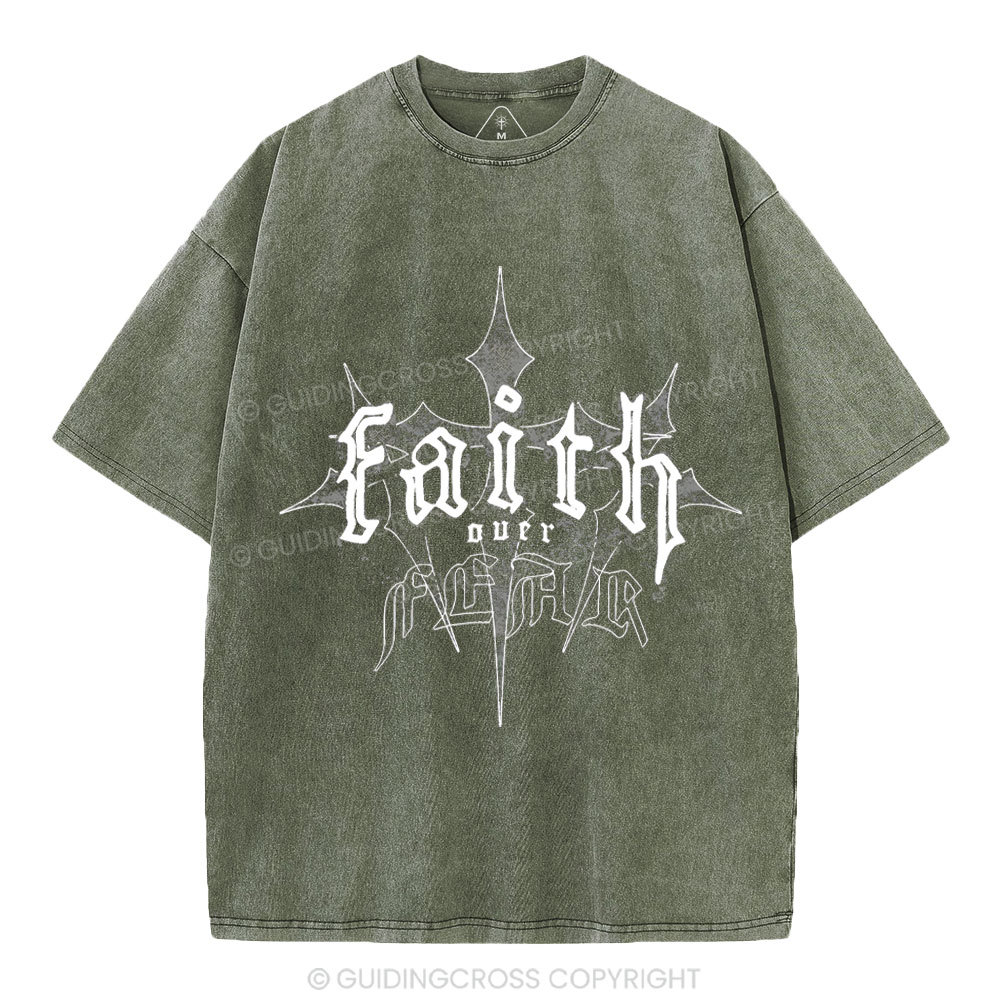 Faith Over Fear Christian Washed T-Shirt