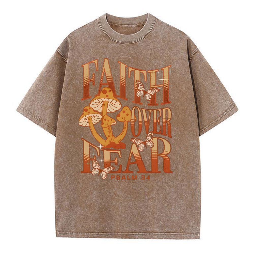Faith Over Fear Christian Washed T-Shirt