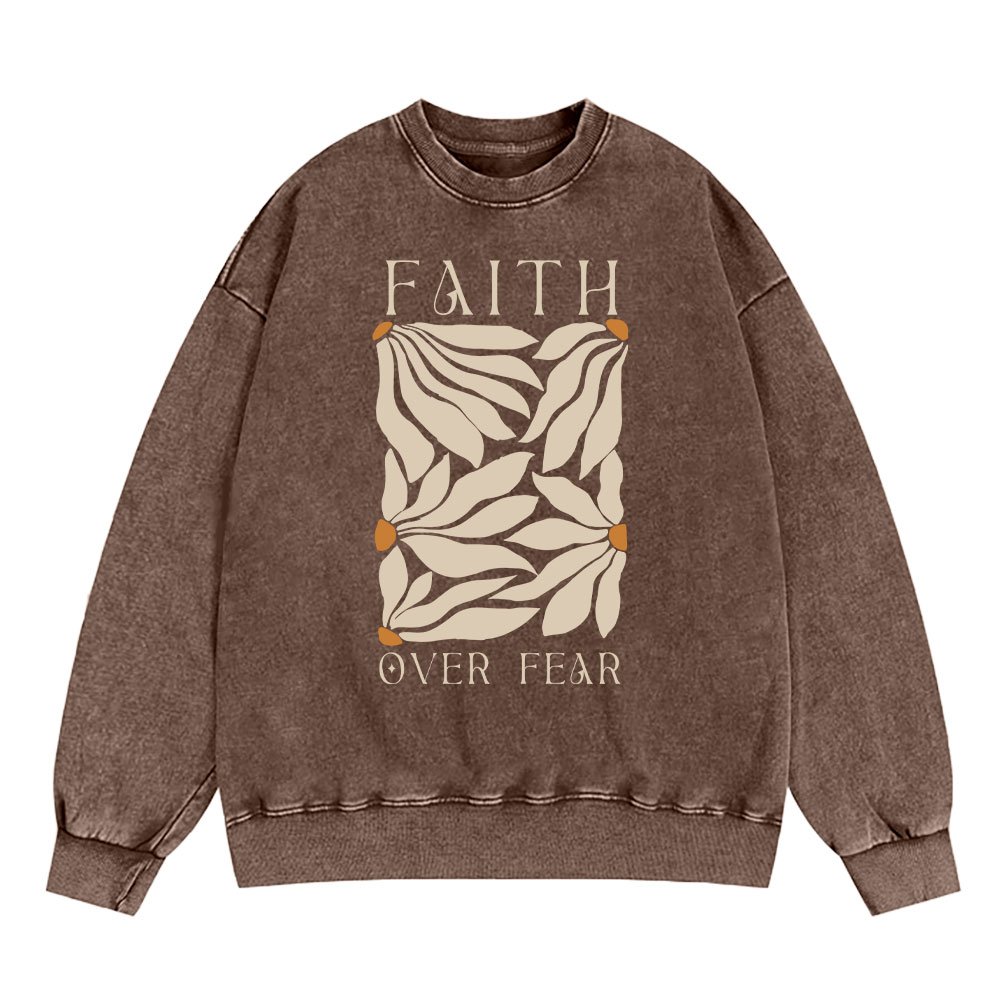 Faith Over Fear Christian Washed T-Shirt