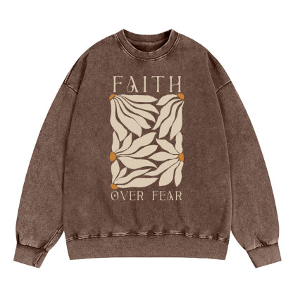 Faith Over Fear Christian Washed T-Shirt